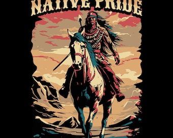 Orgullo nativo PNG, arte indígena americano (descarga digital)