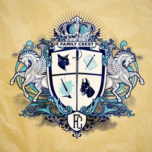 family crest coat of arms | custom logo design | family crest