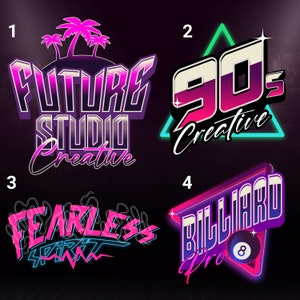 Custom Neon Y2K Logo Design