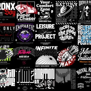 Vector PDF and PNG T-Shirt Designs Bundle, Streetwear Designs, Urban T-Shirt Designs Bundle.Classic,Urbanwear