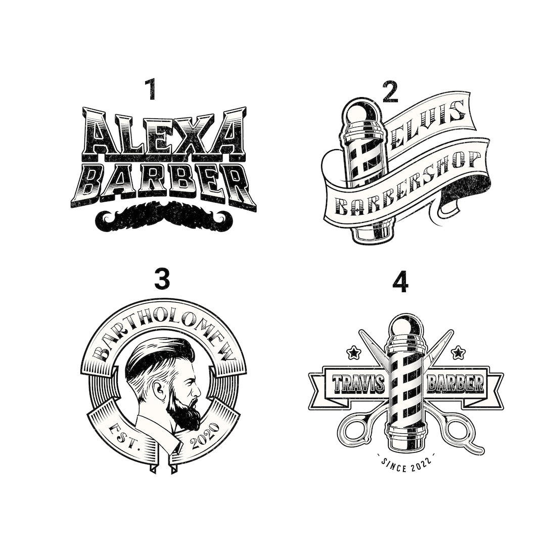 ☆関税込☆VINTAGE HOLLYWOOD★Vintage Logo Hairpin★ Vintage Barber Logo Design, BARBERSHOP, Retro Barber Shop