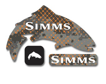 Simms Camo Trout Decals – 3-Pack Waterproof Fishing Stickers