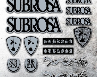 Subrosa Bikes Die Cut Sticker Pack 14 Decals BMX Bike Under the Rose