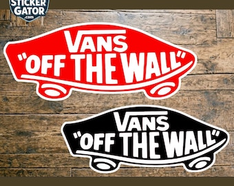 Vans Skateboard Die Cut Sticker 10" or 5" Off The Wall DieCut Skateboarding Red or Black