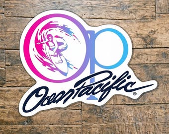 OP Ocean Pacific Sticker Retro Surf Design Classic Calfornia Surf Company from the 80's 3" to 6" Size