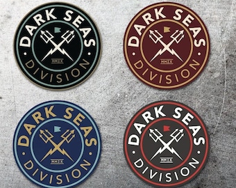 Dark Seas Division Surf Die Cut Sticker 4" or 5.75" Waterproof Vinyl Decal Surfing