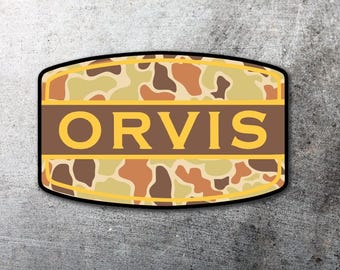 Orvis Camo Die Cut Sticker 6.5" or 4" Fly Fishing Waterproof Decal