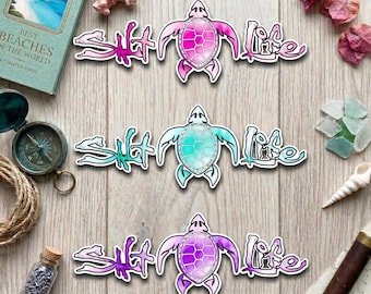 Salt Life Tie Dye Turtle Die Cut Sticker 10" Waterproof Vinyl