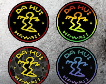 Da Hui Camo Circle Surf Die Cut Sticker (4" or 5.75", 10") North Shore Hawaii Lost