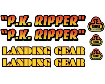PK Ripper BMX 10.75" Die Cut Sticker Pack Landing Gear Bikes Fade Colors