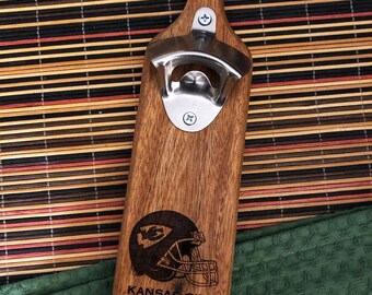 Kansas City Chiefs NFL Beer Bottle Opener | Man Cave | Game Day NFL Bar