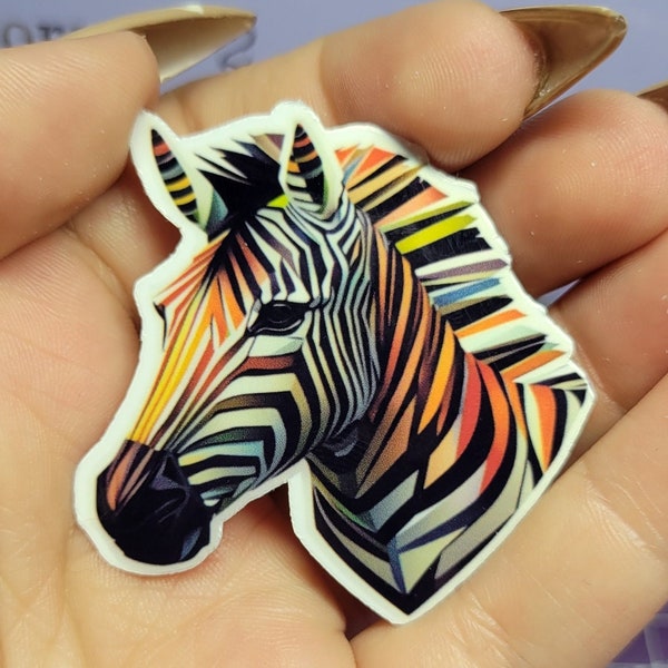Colorful Rainbow Zebra Sticker • Holographic Vinyl Sticker Paper is Water Resistant • ONLY Glossy White Vinyl Stickerz Are WATERPROOF