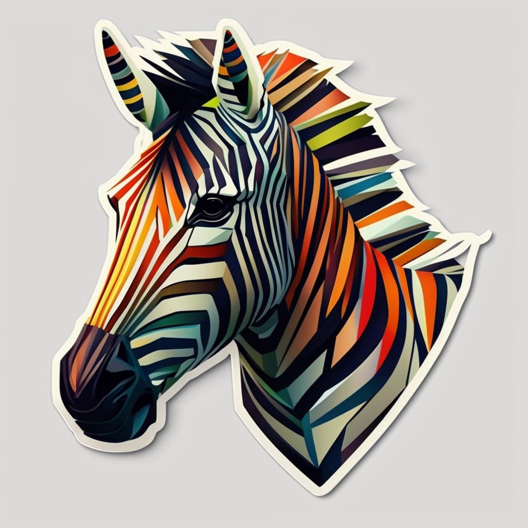 Colorful Rainbow Zebra Sticker Holographic Vinyl Sticker Etsy