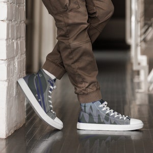 Ocean Haze - Men's custom high top shoes