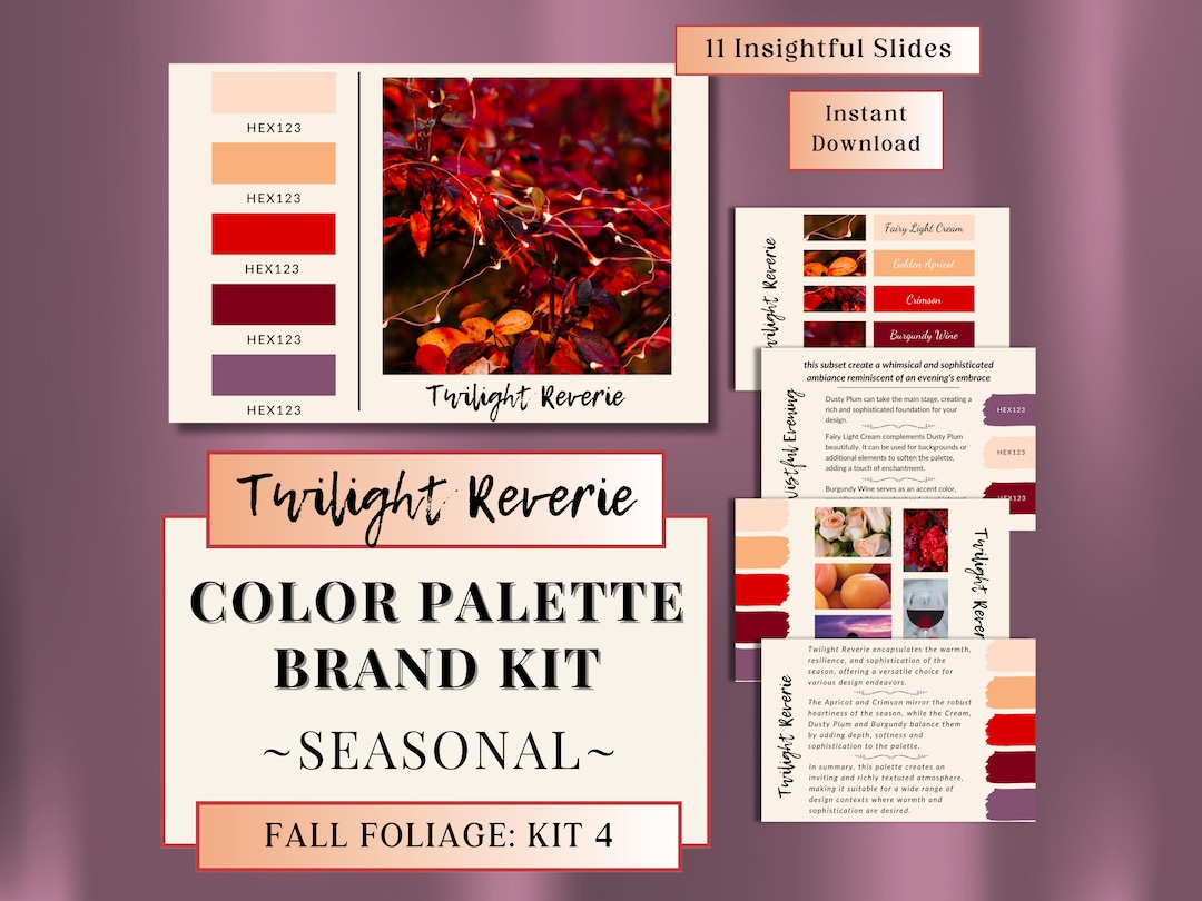 Color Palette Brand Kit, Hex Codes, Fall Scenes, INSTANT DOWNLOAD