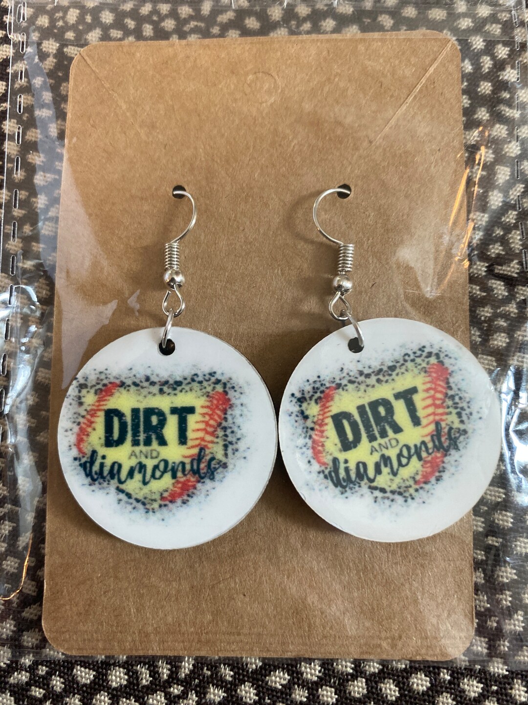 Dirt and Diamonds Softball Earring Set Etsy