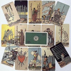 Vintage tarot 7x12cm Borderless 78 Tarot Deck Classic tarot Cards Original size 3"x5" English Edition tarot Oracle + Velvet Pouch