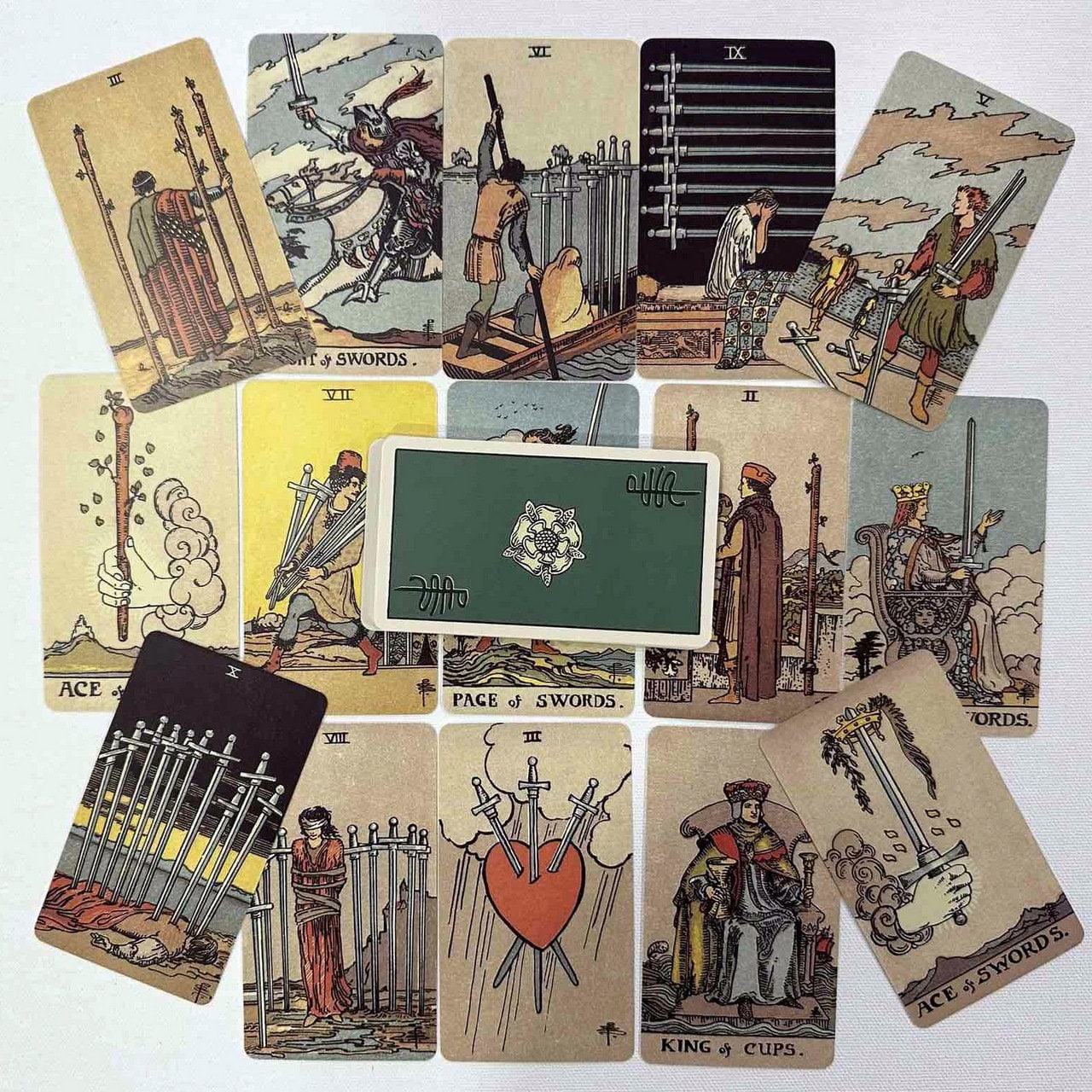 Vintage Tarot 7x12cm Borderless 78 Tarot Deck Classic Tarot