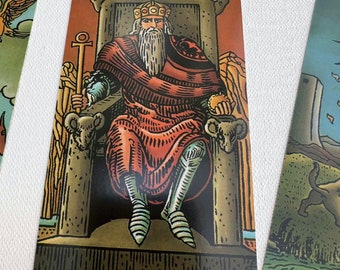 Vintage Borderless 78 Tarot Deck 7 X 12 Cm Classic Cards