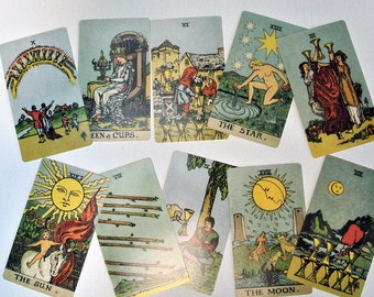 Vintage Borderless 78 Tarot Deck 7x12 Cm Classic Cards