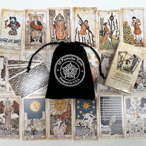 Vintage Art 78 Tarot Deck Cards: Oracle Occult Ritual Game