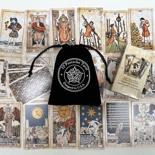 Old aged Vintage Art 78 Tarot Deck Cards 6x11 cm Oracle Occult Ritual Game Future Telling Game Play Cards Beginners Professional Artwork