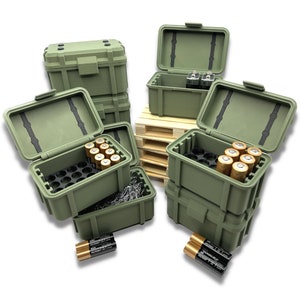 Battery Storage Army / Military Box for Batteries in Olive / Camouflage Color