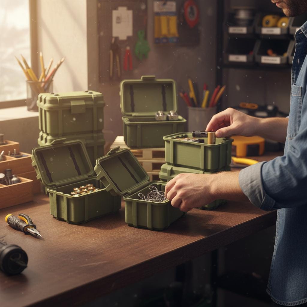 Battery Storage Army / Military Box for Batteries in Olive / Camouflage ...