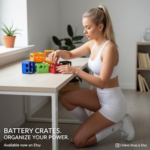 Caja para pilas, caja para cerveza, caja para pilas, estuche para pilas, mini caja para guardar pilas AA, AA, 9 V