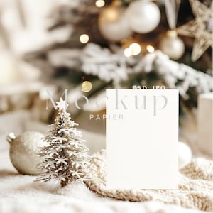 5x7" Weihnachtskarten Mockup, Einzelkarte Mockup, Winter Karte, Flatlay Karte, Grußkarte Mockup, Minimalistisches Karten Mockup, #291