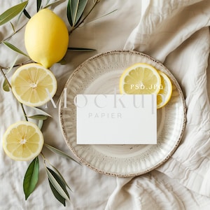 Maqueta de tarjeta de lugar para boda, maqueta de tarjeta de lugar plegable en forma de carpa, maqueta de tarjeta de nombre de boda con limones, maqueta de tarjeta de mesa, minimalista, n.° 019