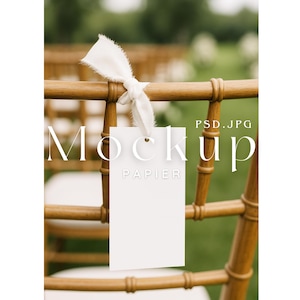Reserved Seat Tag Mockup, Wedding Chair Tag Mockup, Ribbon, PSD Smart Layer Mockup, Blank Tag, JPEG, PSD, Mockup, #1