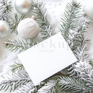 6x4" Mockup de cartão de Natal, Mockup de cartão único, Mockup de cartão em branco, Cartão de mockup de neve, Mockup de Natal bonito, Mockup de cartão minimalista, #1