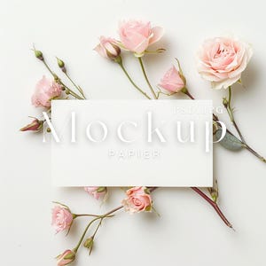 2.5x3&quot; Wedding Place Card Mock up, Minimalist Place Card Mockup, Minimal Name Card Wedding Mock up, Table Card Mockup, Minimalist, #2