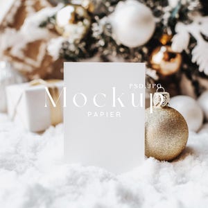 5x7 ""Weihnachtskarten-Mockup, Einzelkarten-Mockup, leere Karte Mockup, rustikale Mockup-Karte, goldenes Weihnachtsmockup, minimalistisches Kartenmodell, #1."