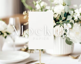 Maqueta de letrero de mesa de boda, maqueta de boda, maqueta de menú, maqueta de número de mesa, maqueta de boda, maqueta de tarjeta de 5x7, maqueta de marco de boda, n.° 1