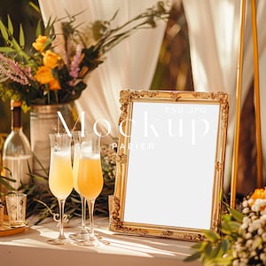 5x7 Mimosa Sign Mock up, Wedding Mockup, Mimosa Cart Sign Mock up, Wedding Frame Mock up, Bar Cart Sign Mockup, Wedding Frame Mockup, #87