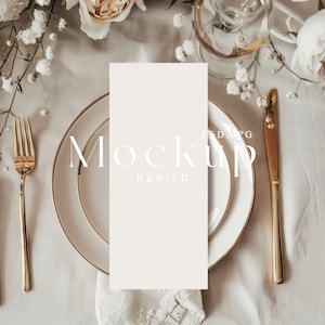 4x9" Karta menu weselnego makieta, Makieta weselna, Makieta menu, Makieta ustawienia stołu, Makieta weselna, Makieta karty, Karta menu płaska, #458