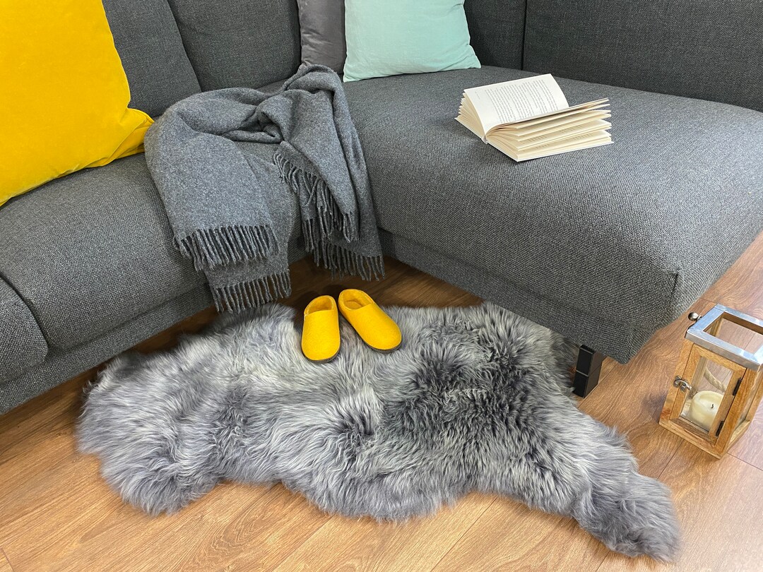 Natural Light Gray Sheepskin Rug Sale Etsy