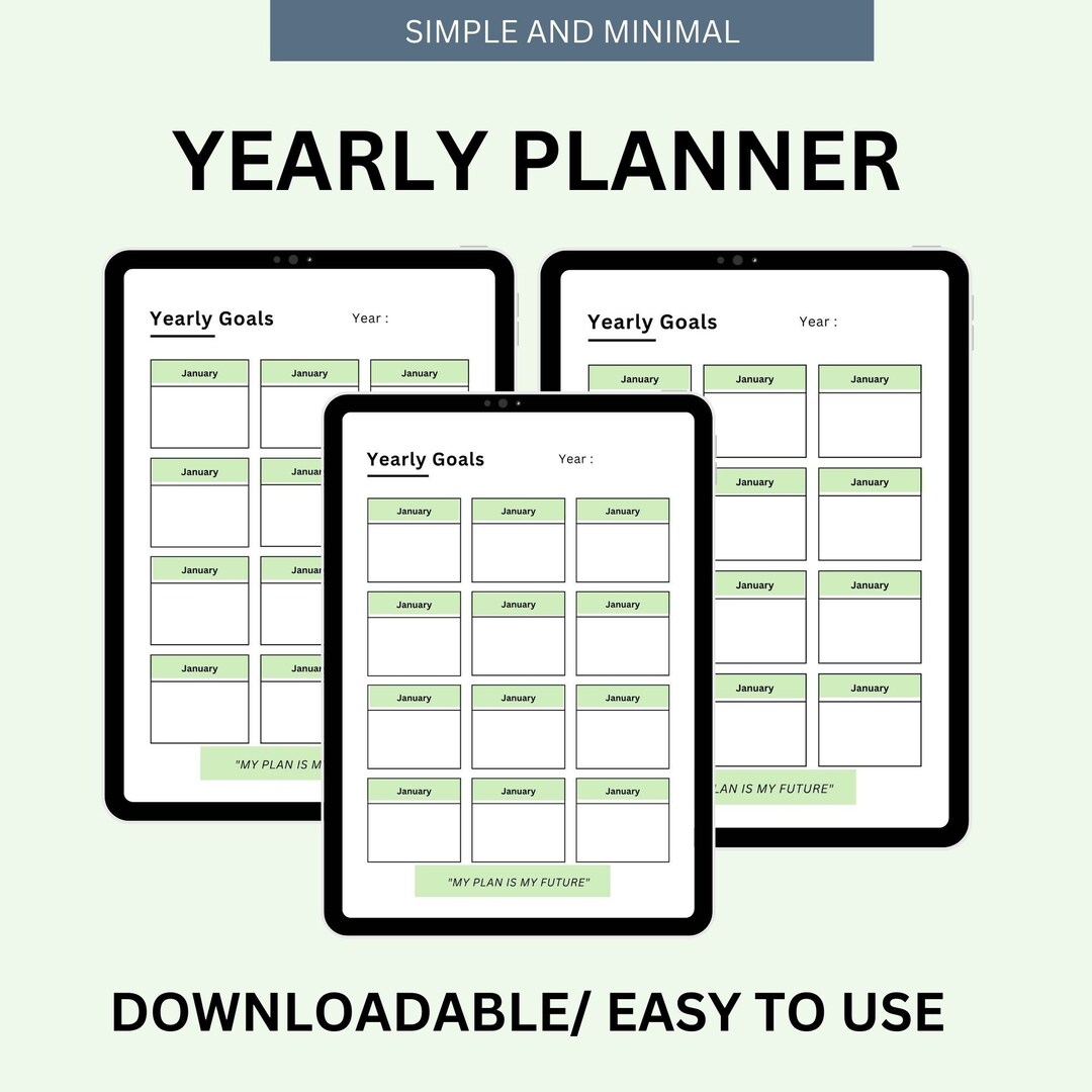 Digital Planner, Printable Planner, Year Planner, Annual Planner ...