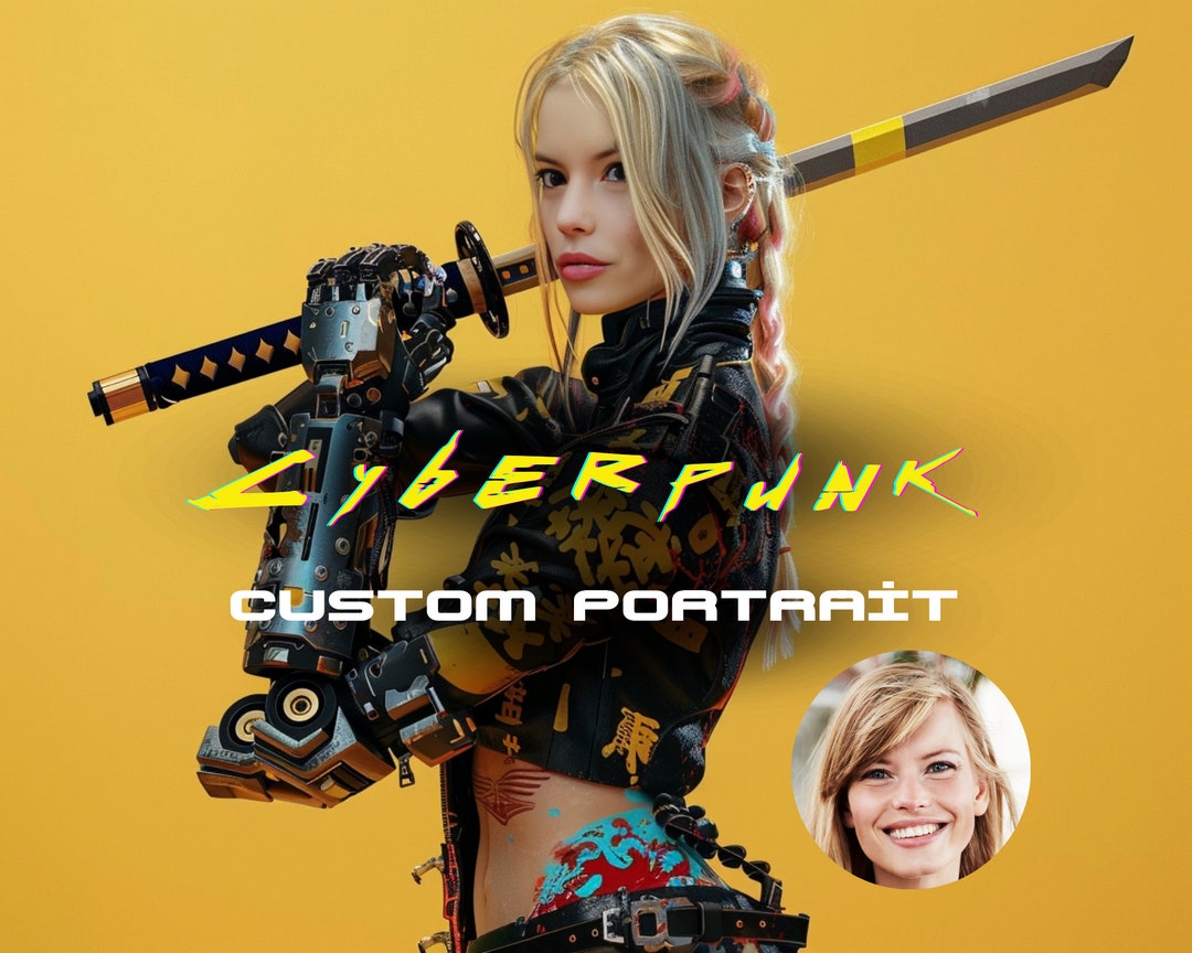 Custom Cyberpunk Digital Portrait - Personalized Sci-fi Artwork - Neon ...