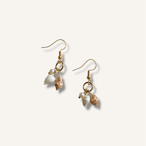 Handmade 18K gold earrings with pearls and shells – Women&#39;s gift – Gold-plated stainless steel – Women&#39;s handcrafted jewelry