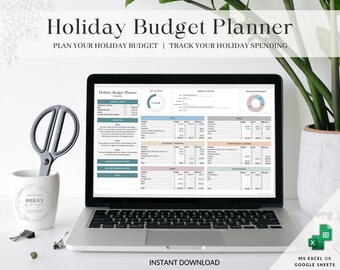 Holiday Budget Planner Excel Spreadsheet and Google Sheets Template Holiday Budget & Spending Tracker