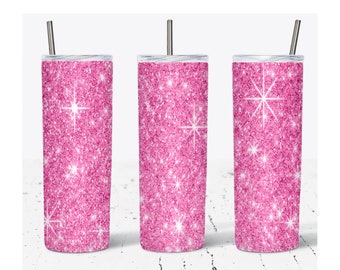 20 Oz Skinny Tumbler Sublimation Design Glitter Ombre Pink F - Etsy