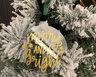 Merry & Bright Acrylic Tree Ornament