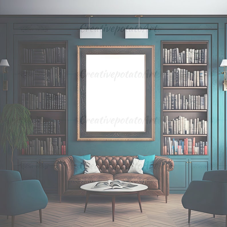 10 High Resolution Library Frames Mockup Bundle Wall Frame Etsy