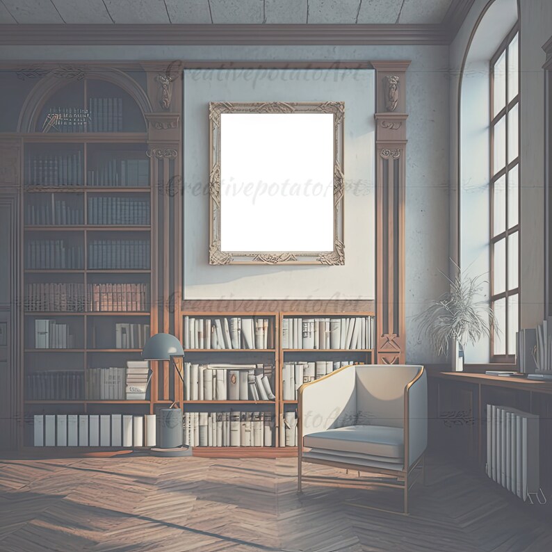 10 High Resolution Library Frames Mockup Bundle Wall Frame Etsy