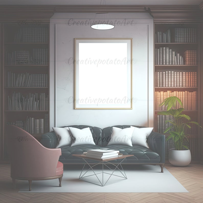10 High Resolution Library Frames Mockup Bundle Wall Frame Etsy