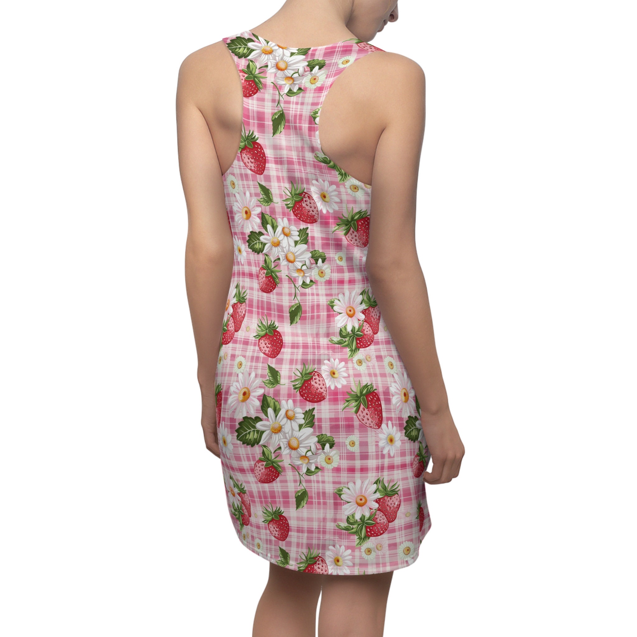 Strawberry Women's Cut & Sew Racerback Dress