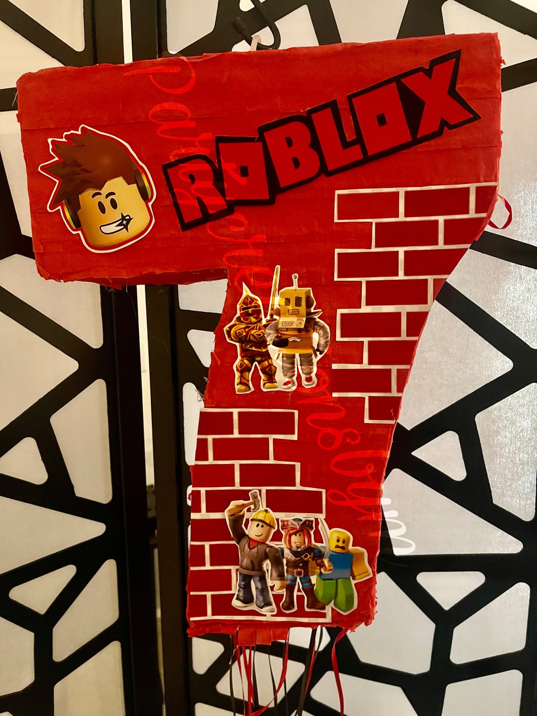 Number 7 Roblox Pull String Pinata 18x4 - Etsy